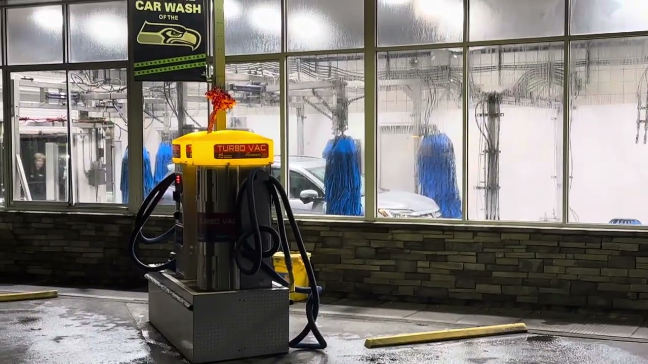 Brown Bear Car Wash at night Bellevue, WA (outside view)