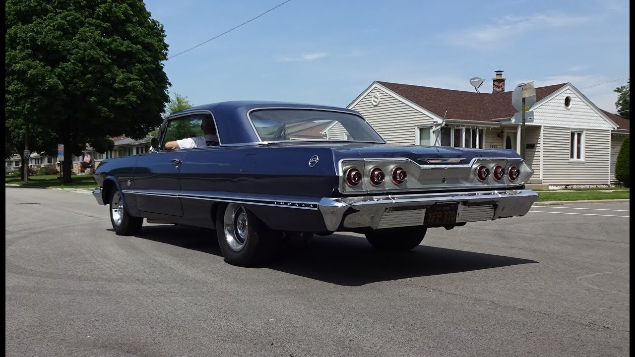 1963 Chevrolet Chevy Impala Hardtop in Blue & 409 Engine Sound on My Car Story with Lou Costabile