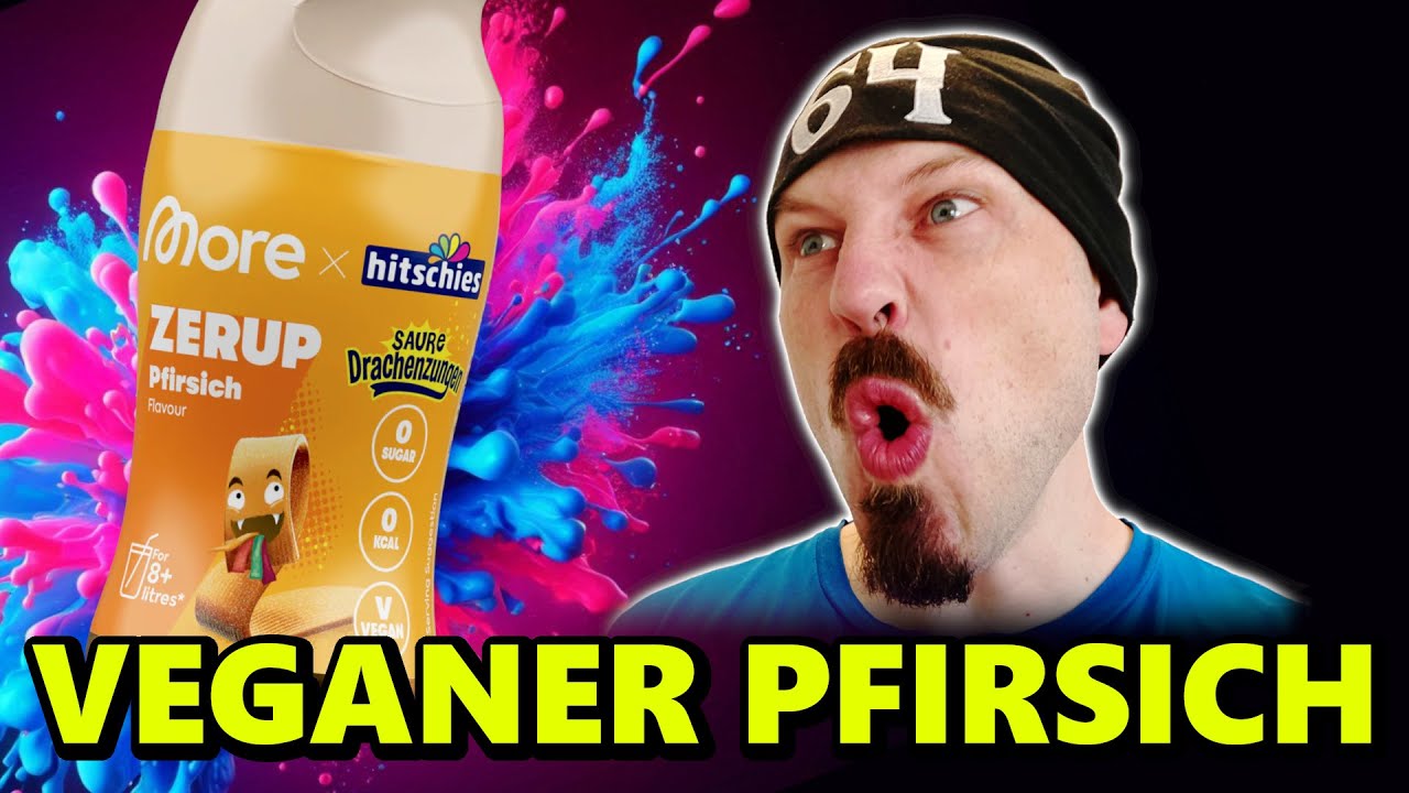 More Zerup Pfirsich 🍑 Hitschies Saure Drachenzungen im Getränke Test - Vegan und Zuckerfrei