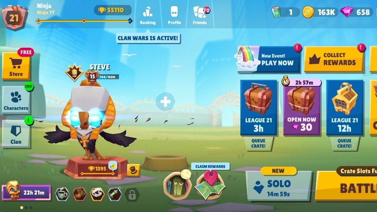 Playing With Steve in Zooba Mini Solo Mode.