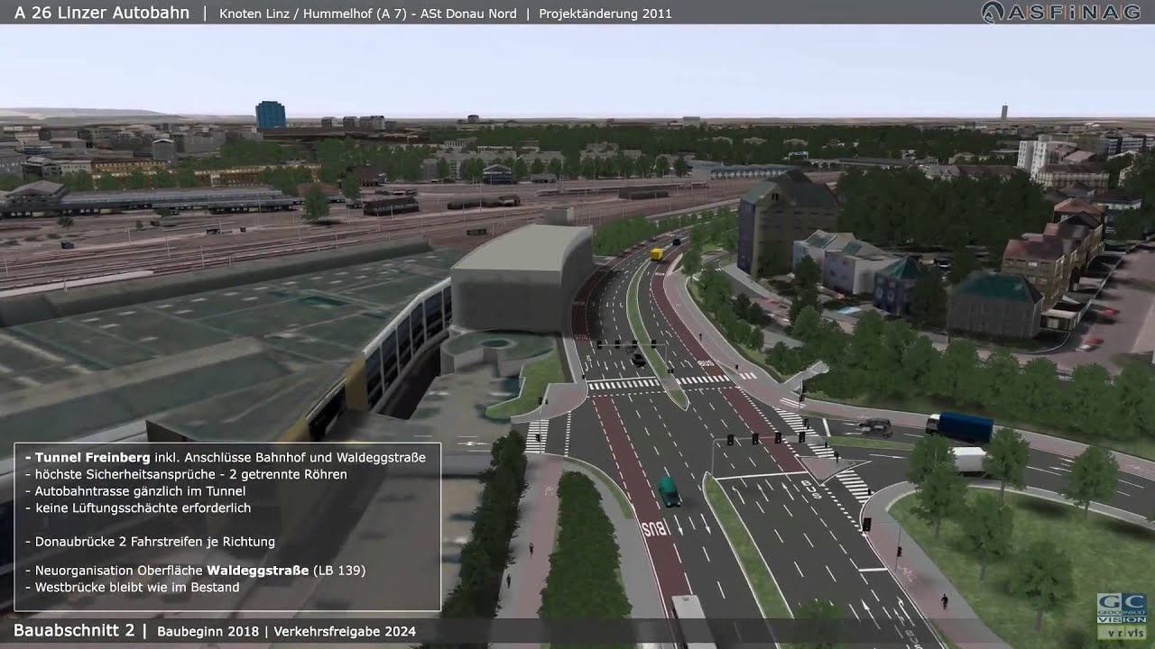 GC VISION | A 26 Linzer Autobahn | Knoten Linz / Hummelhof (A 7) - ASt Donau Nord | 2011