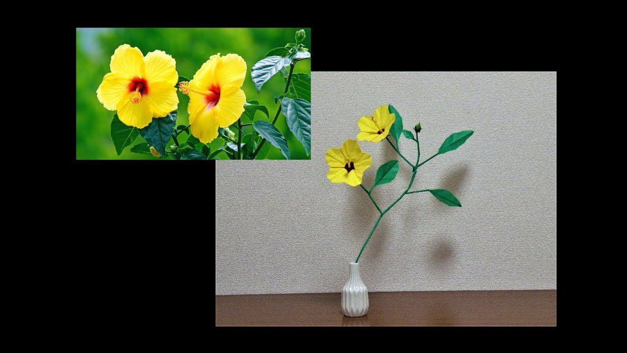 【折り紙】ハイビスカスを作ってみた。☆EASY make origami Hibisucus☆