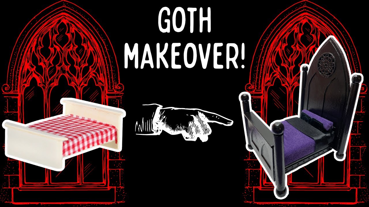 Dollar Store Dollhouse Bed Goes Goth