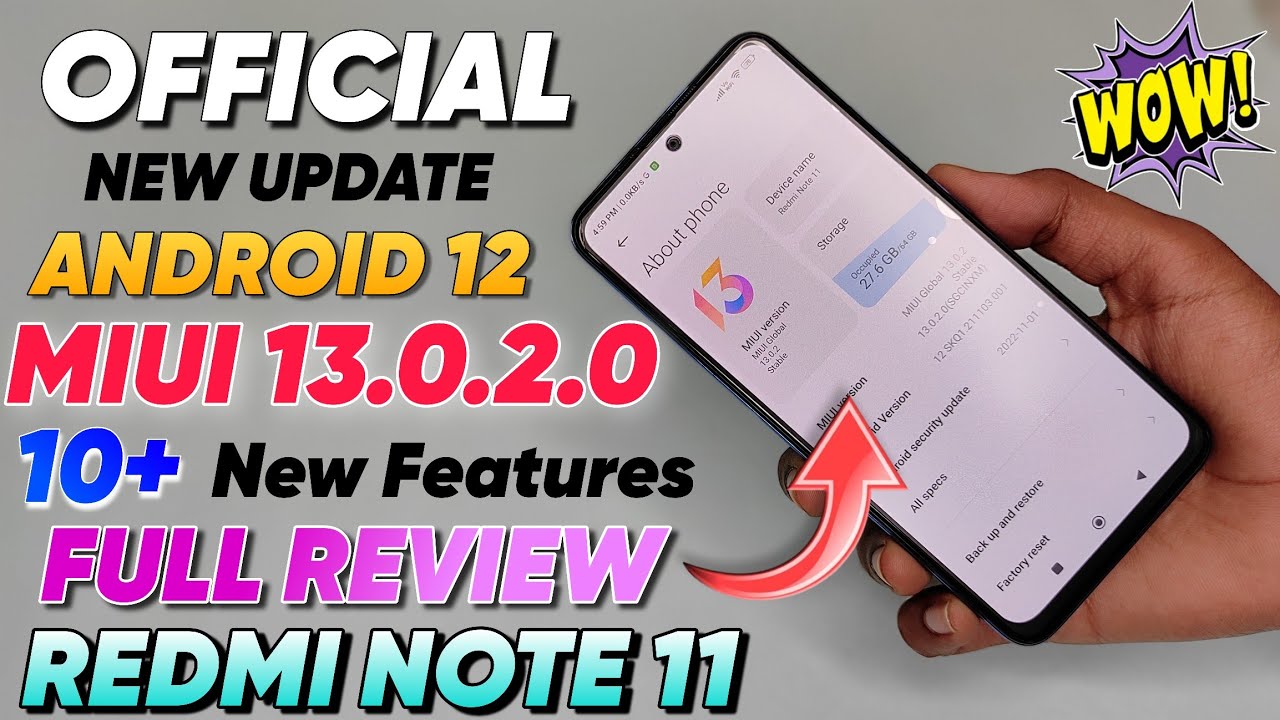 OFFICIAL Android 12 MIUI 13.0.2. Indian Update For Redmi Note 11,10+ Major Changes Game Turbo,Camera