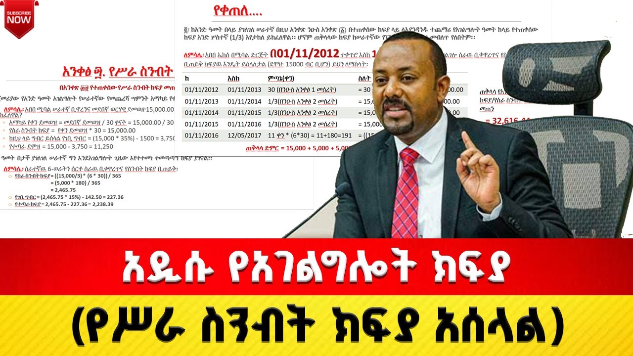 የአገልግሎት ክፍያ (የሥራ ስንብት ክፍያ) አሰላል በኢትዮጲያ | Severance Pay in Ethiopia Context