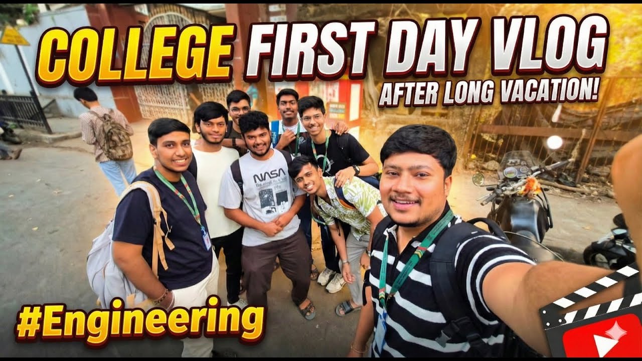 Vlog #11 BACK WITH THE GANG! 🚀 College First Day Vlog. #engineering #vlog #fyp #adventure #viral