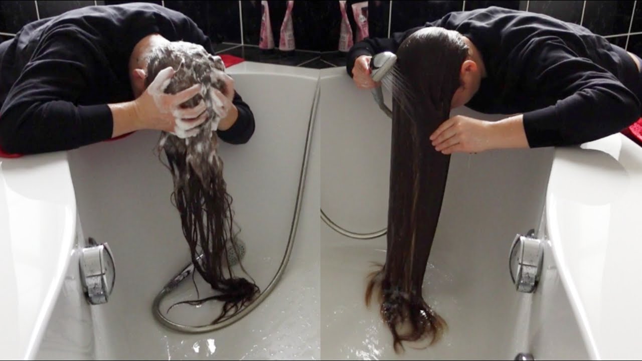 Long Hair Wash ASMR (Washing Hair Over Face) 💧