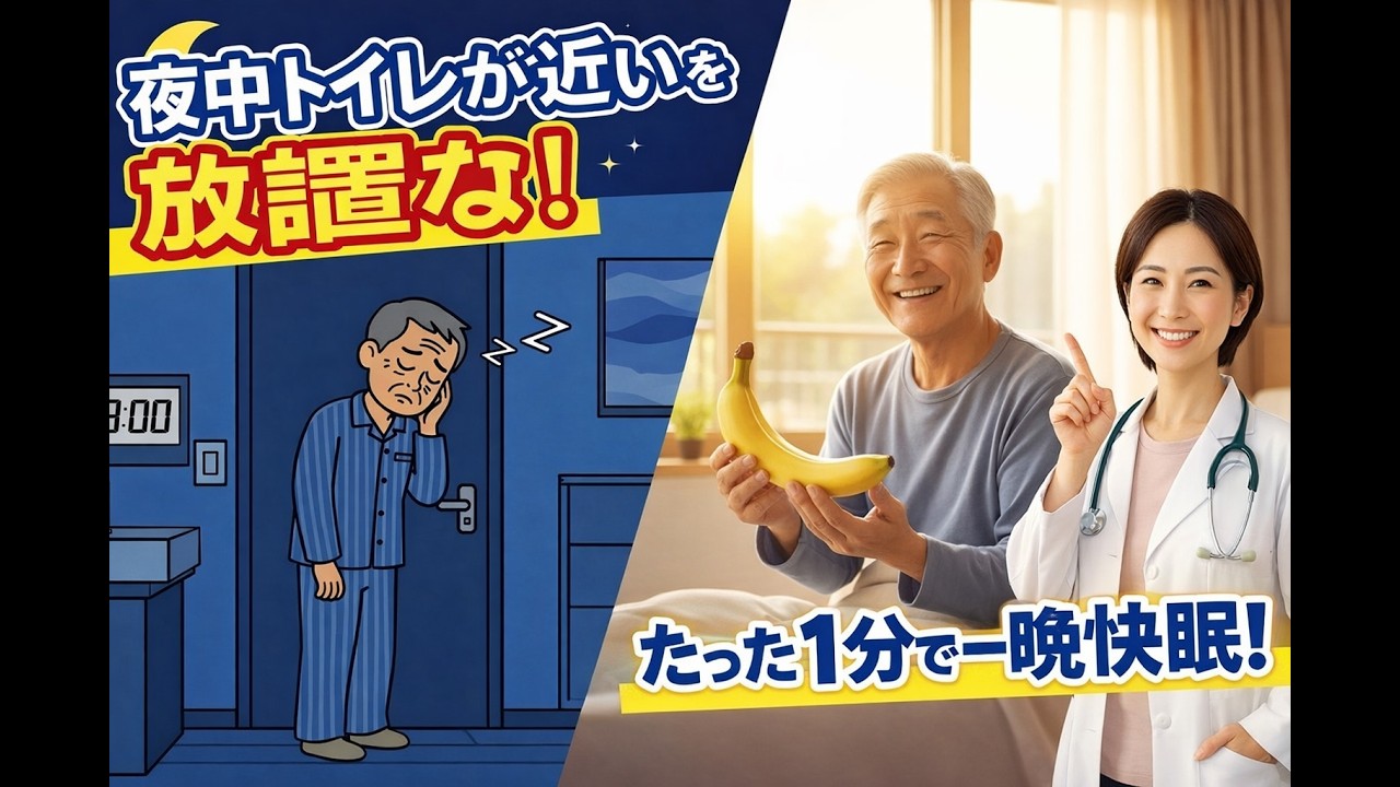 [シニア健康]【夜間頻尿】夜中に何度もトイレで起きる方必見！寝る前の「アレ」1本で朝までぐっすり眠れる？