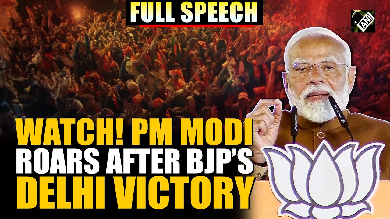 PM Modi gives fiery speech following BJP&rsquo;s &lsquo;mega&rsquo; victory in Delhi Elections