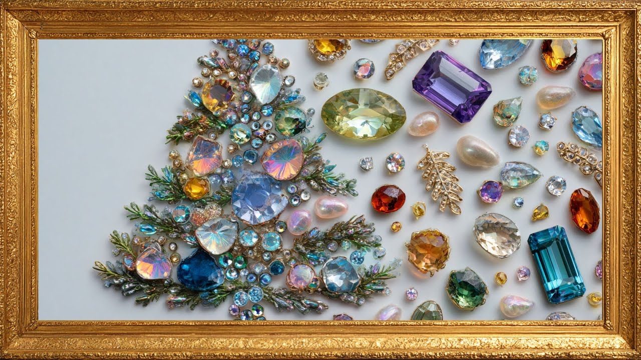 💎 Rainbow Jewel Christmas Tree ✨ Vibrant Holiday TV Art Ambience