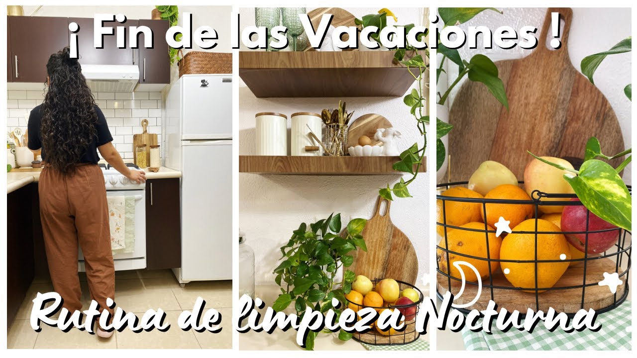 RUTINA NOCTURNA DE LIMPIEZA PARA DISFRUTAR DE LAS VACACIONES 🧺🌙🎵🌻 Limpia y cocina conmigo