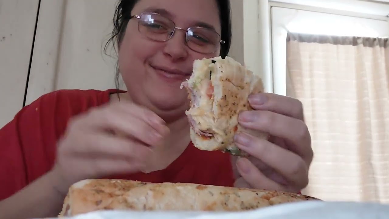 Subway mukbang preaching #subway #mukbang  
