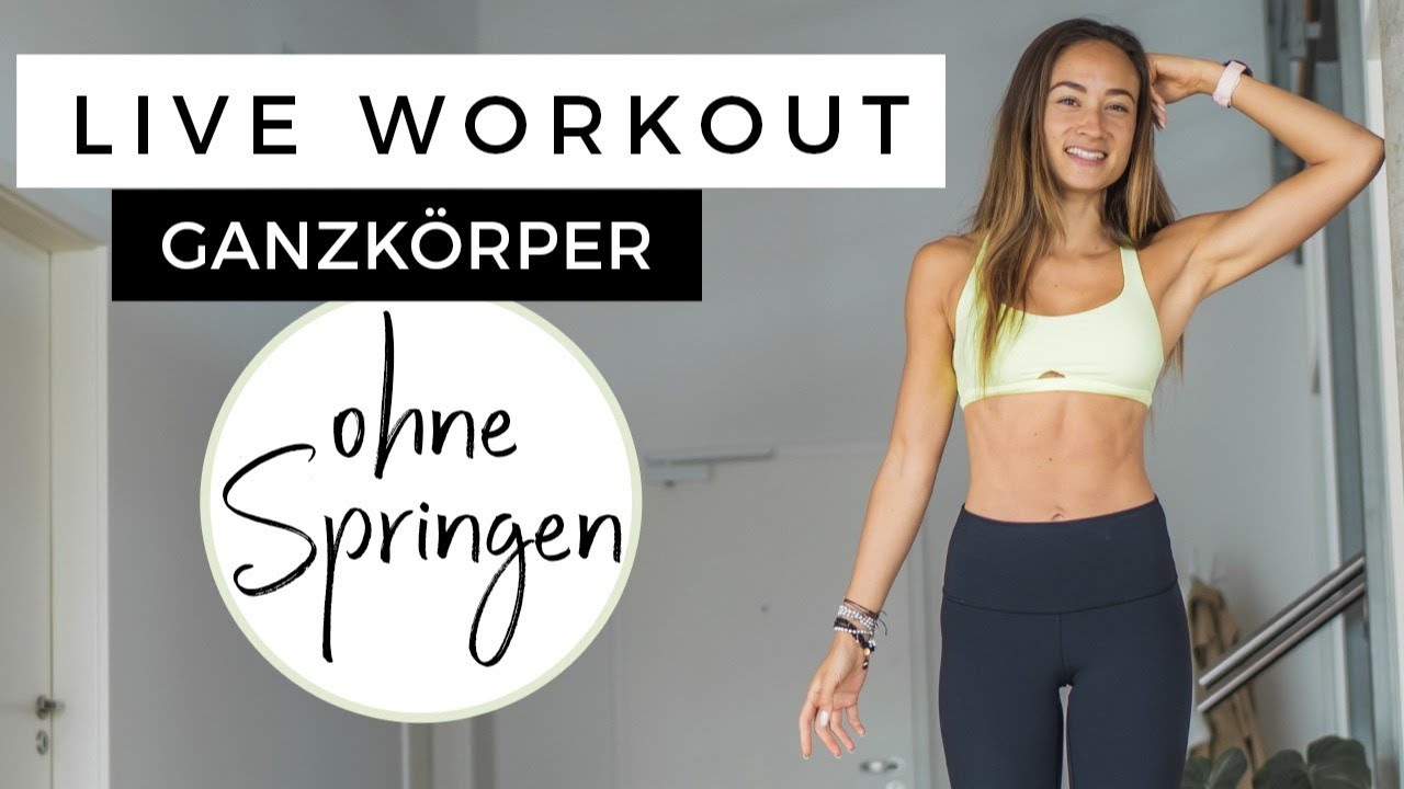 LIVE Ganzkörper WORKOUT für Nichtspringer | Mit Warm Up | MEGA GEWINNSPIEL
