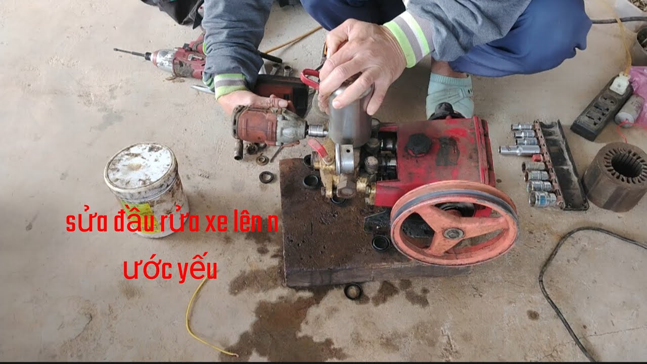 Sửa đầu rửa xe lên nước yếu 