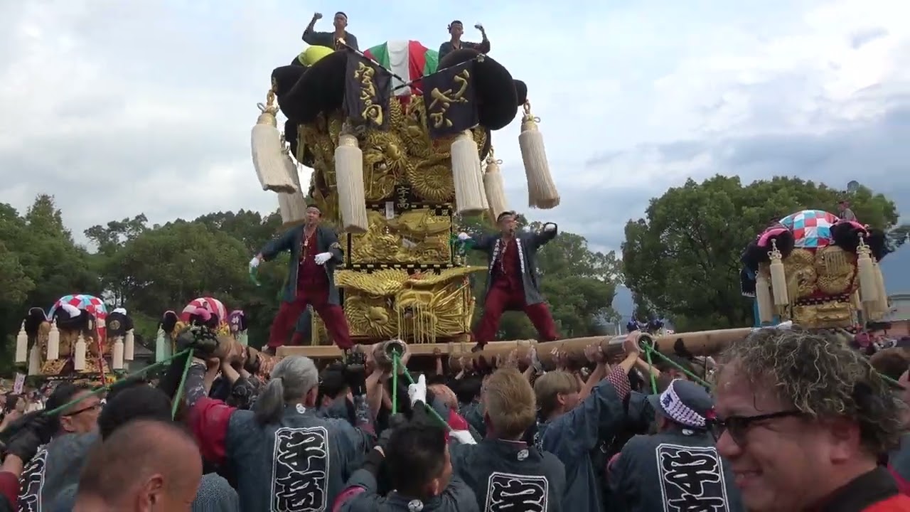 #新居浜太鼓祭り2025    重量感ある太鼓台！　　＃八幡神社宮入り　　＃宇高太鼓台　＃新居浜太鼓祭り