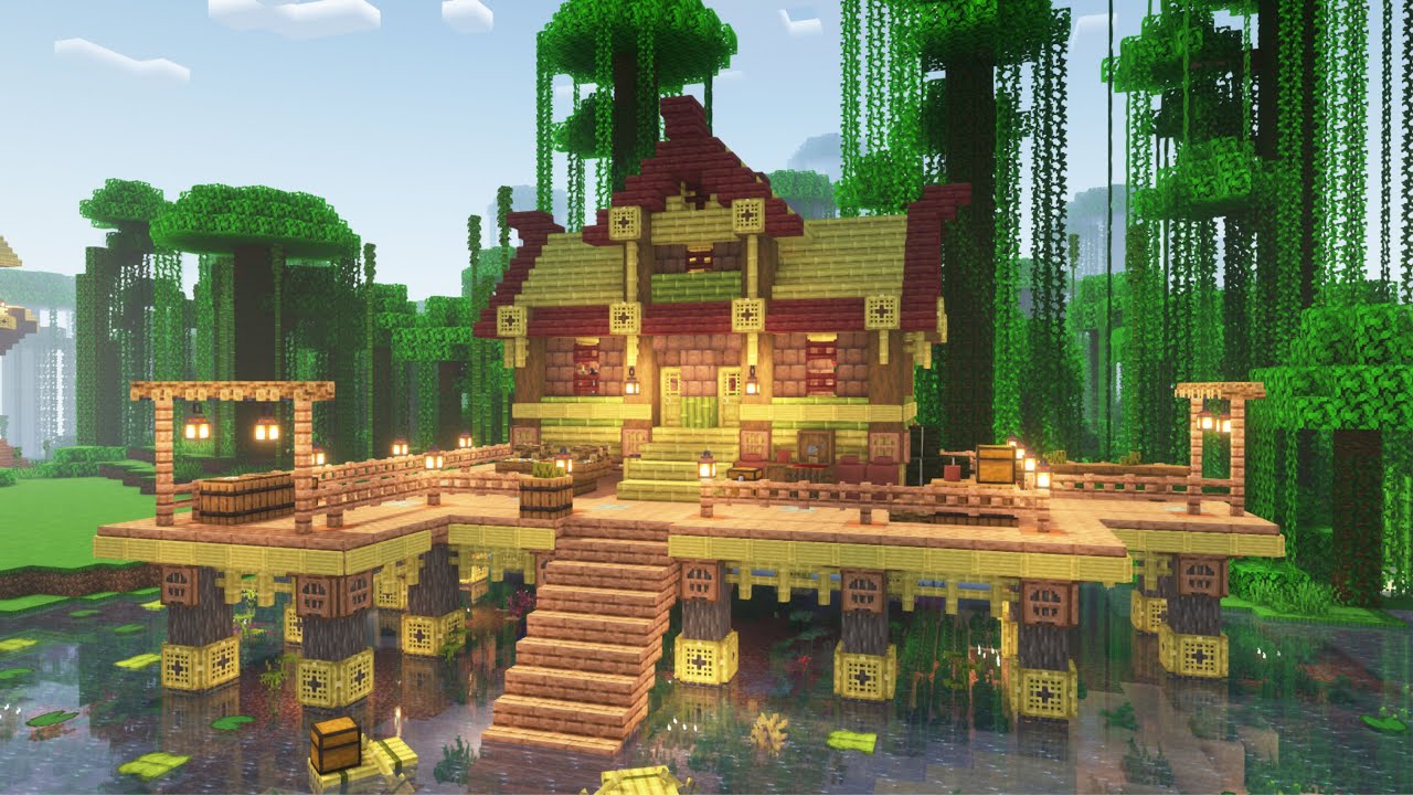 How to build Fisherman´s Bamboo House - Minecraft tutorial