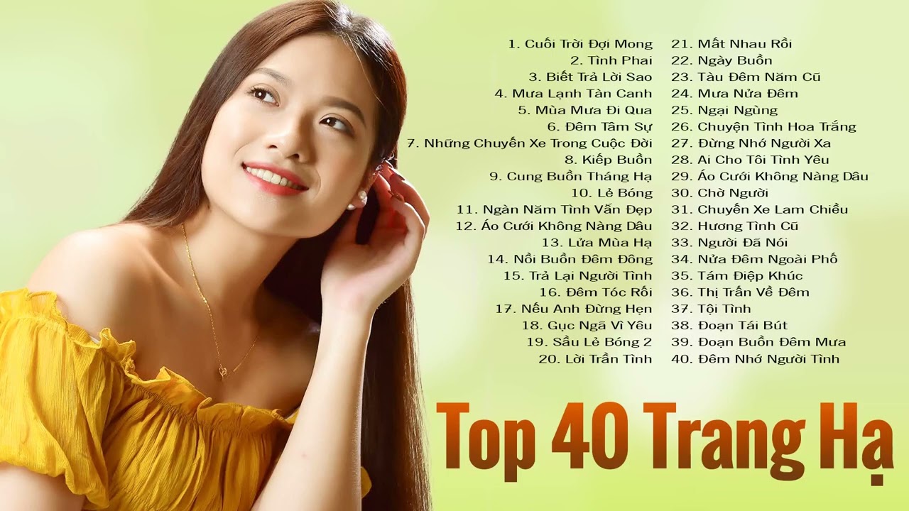 Top 40 Bài Hát Nhiều Lượt Xem Nhất Của Trang Hạ - Tuyển Chọn Nhạc Vàng Xưa | Cuối Trời Đợi Mong