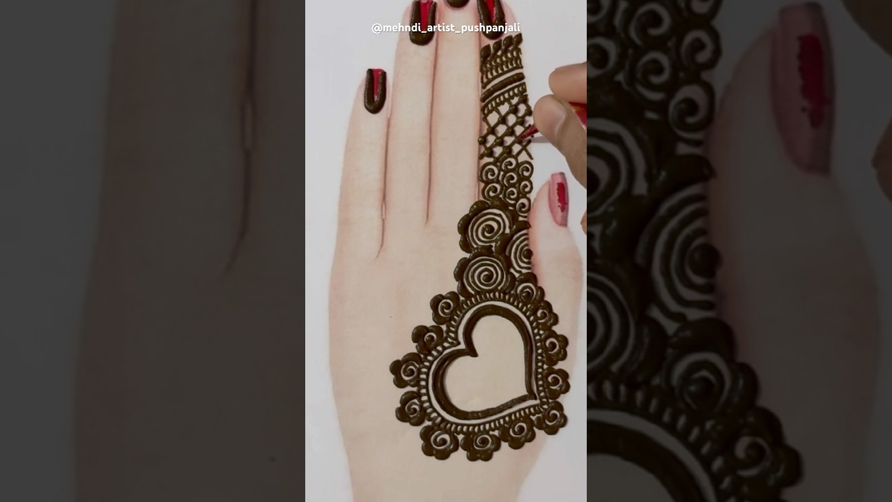 Easy Beautiful heart shape mehndi design | mehndi | henna #mehndi #henna #mehandi #new #shorts #art
