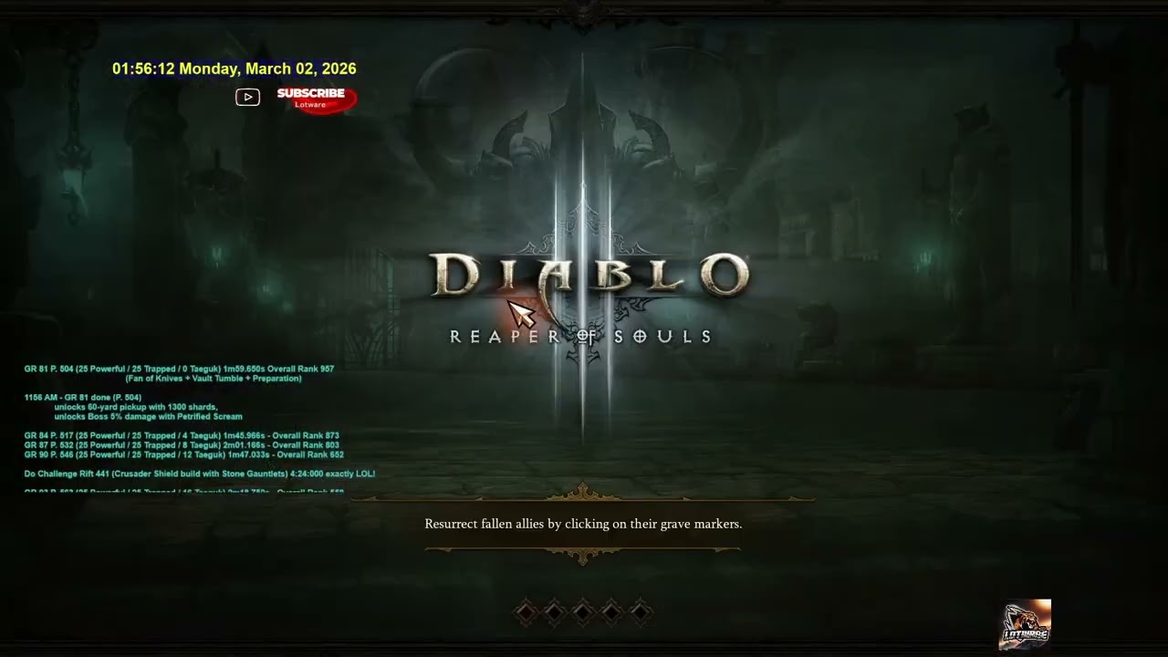 D3 02Mar2026 EU- Season 37 - GoD DH Nephalem Rift, 1x Visions, Nephalem Rift (Bad Primals)