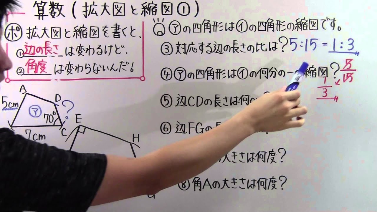 【小６　算数】　　小６－１８　　拡大図と縮図①