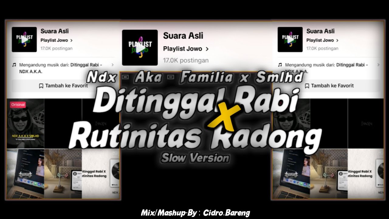 Ditinggal Rabi x Rutinitas Radong - Ndx Aka Familia x Smlhd (Slow Version) CIDRO BARENG🎧