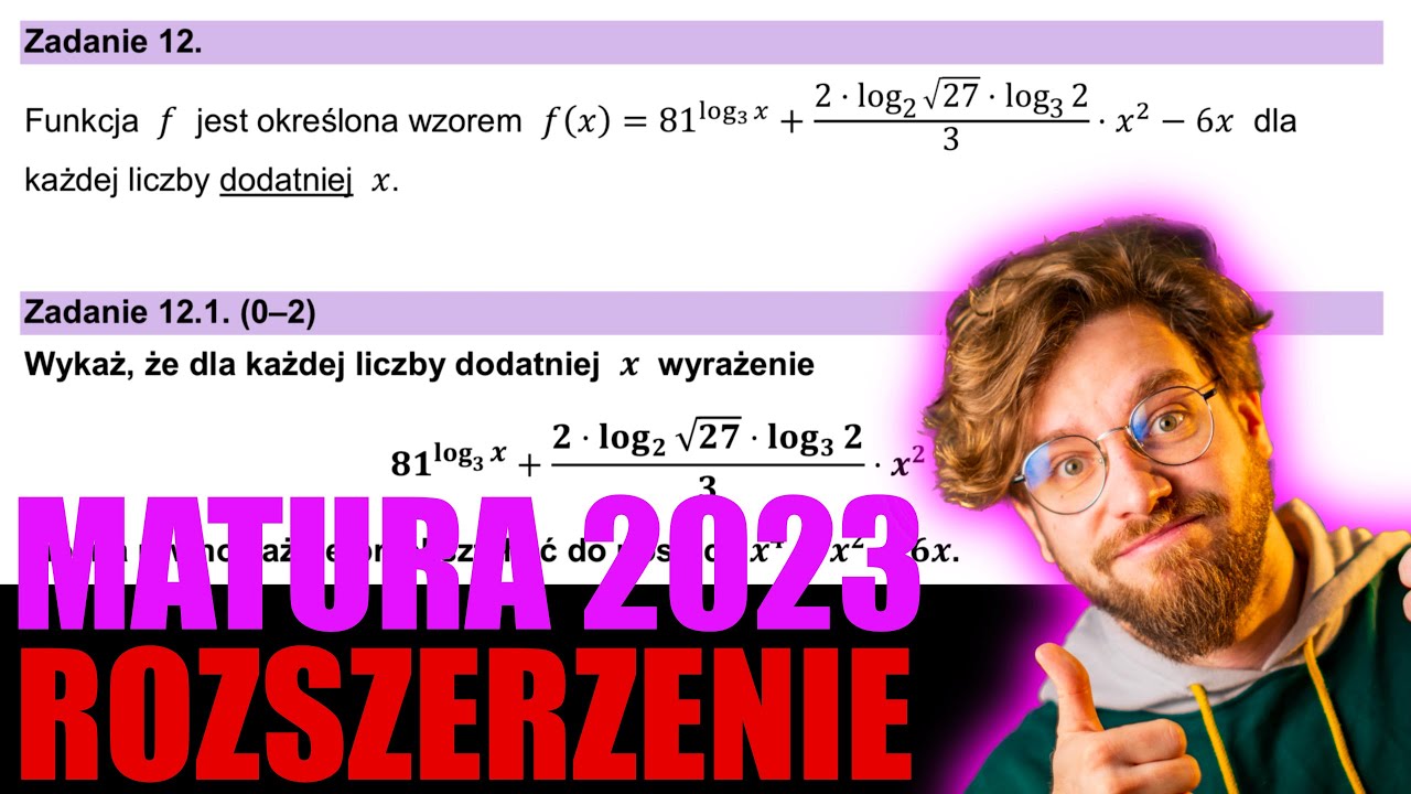 OPTYMALIZACJA z LOGARYTMAMI❗️ MATURA ROZSZERZONA 2023 Zad.12