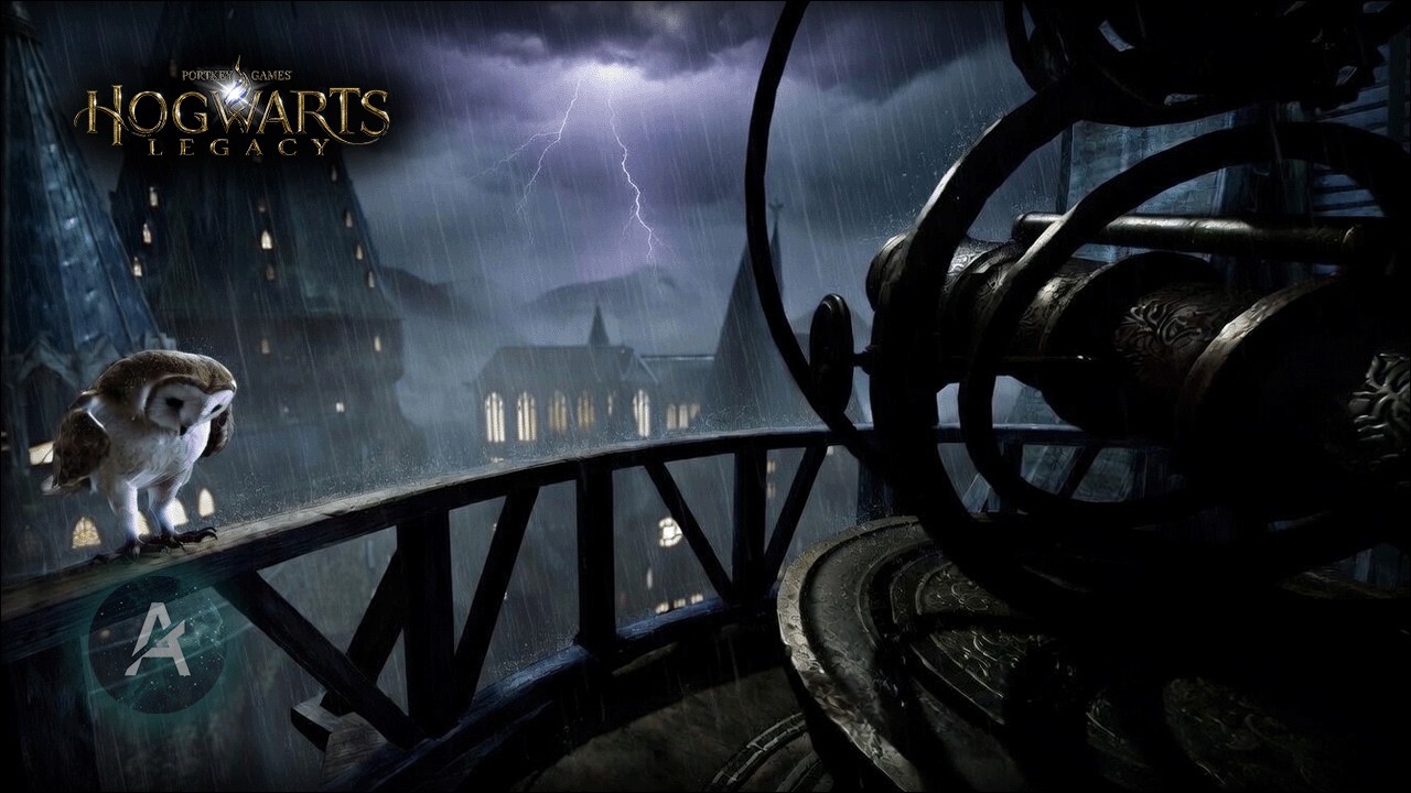 Hogwarts Legacy | Relaxing First-Person Night Walk in Spring Storm ⛈️ 4K Ambience