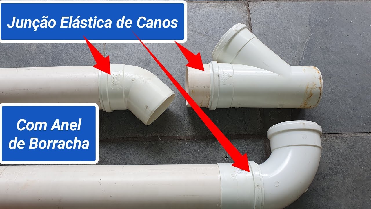 Junção de cano de esgoto em conexões com anel de vedação 👉Junta elástica❗️