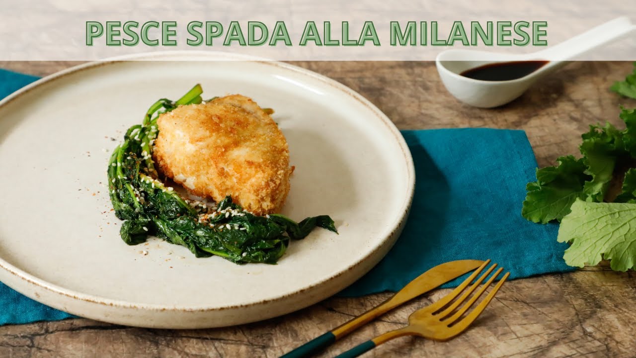 Pesce spada alla milanese con cime di rapa - Ricetta gourmet - Chef Deg - Saporie