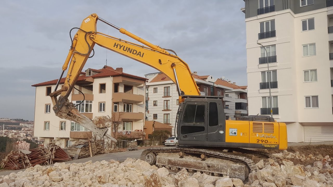 HYUNDAI 290 İLE  TEMEL AÇMA ZORLU KIRICI ÇALIŞMASI