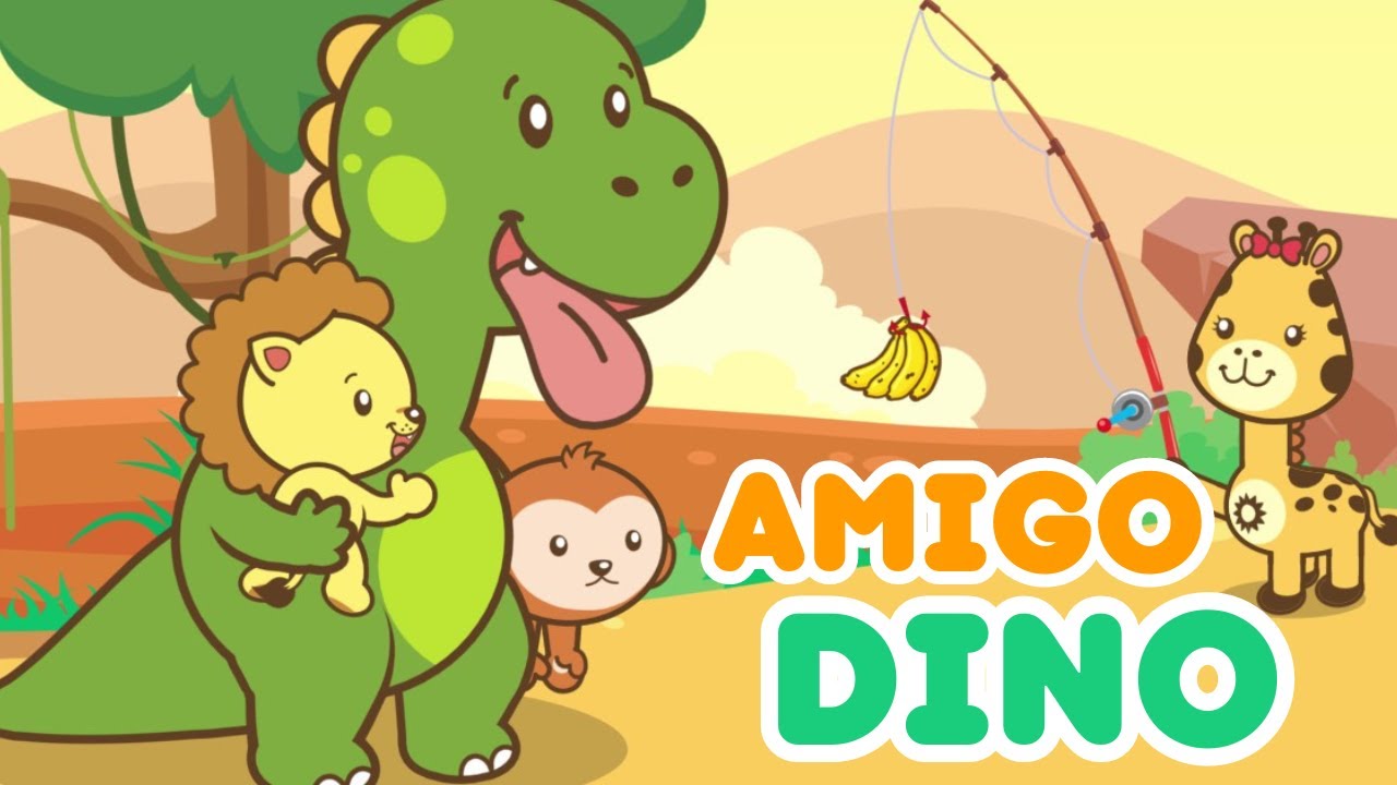 🦖 AMIGO DINO (Bebê Dinossauro) 🦕 Desenho Educativo Musical ♫ Animazoo