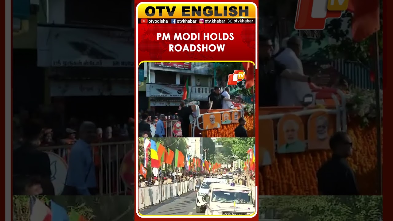 PM Modi Holds Roadshow In Puducherry For April 9 Elections