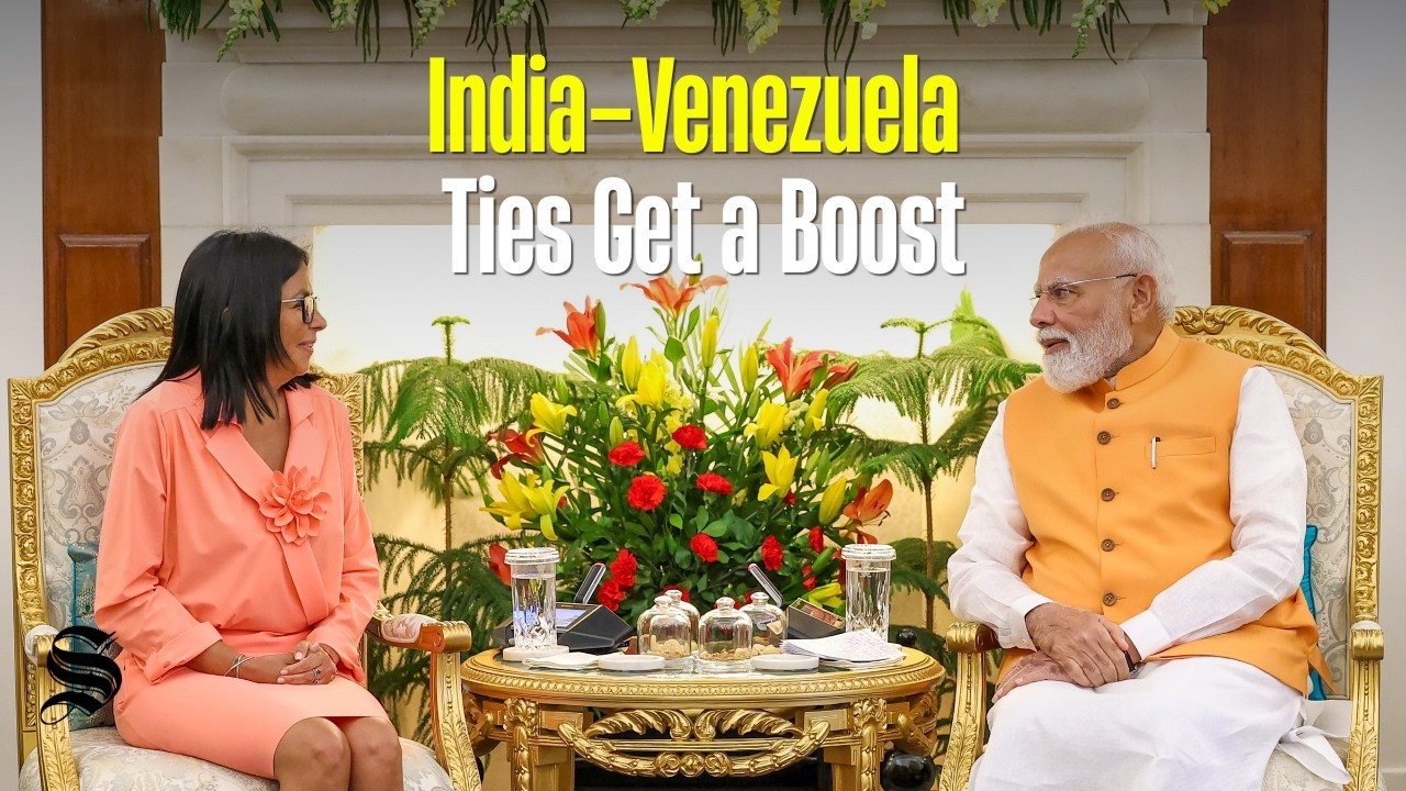 PM Modi holds talks with Venezuela Acting President Delcy Rodr&iacute;guez at Hyderabad House