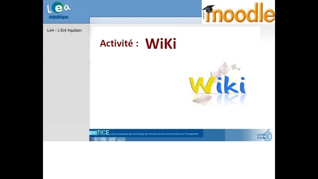 Moodle : Créer un wiki