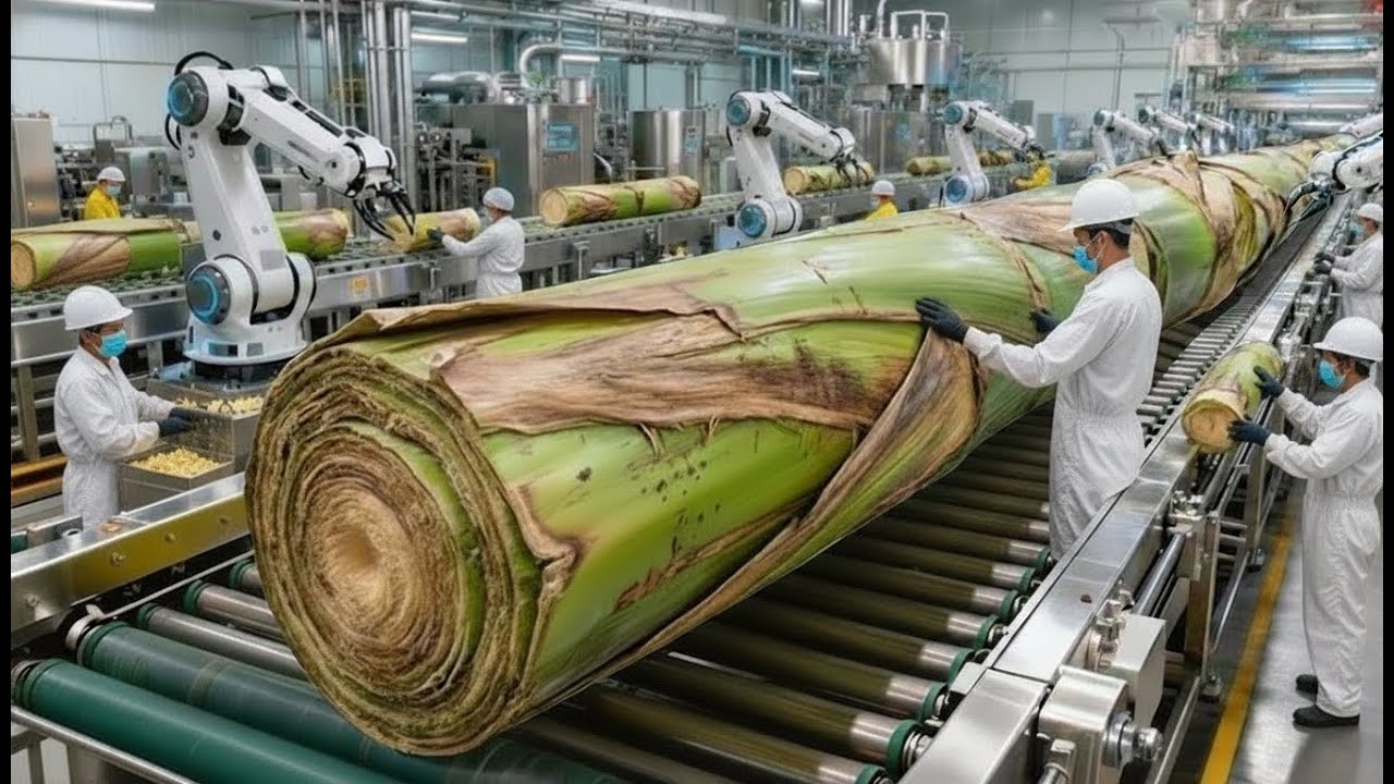 Inside the Largest High-Tech Banana Stem Factory You’ve Never Seen Before (Full Process)
