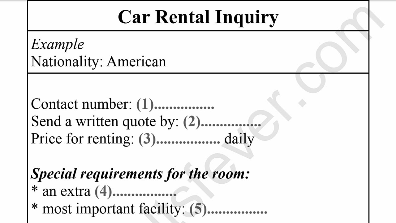 Car Rental Inquiry | HD AUDIO | 1080p | LISTENING | ielts