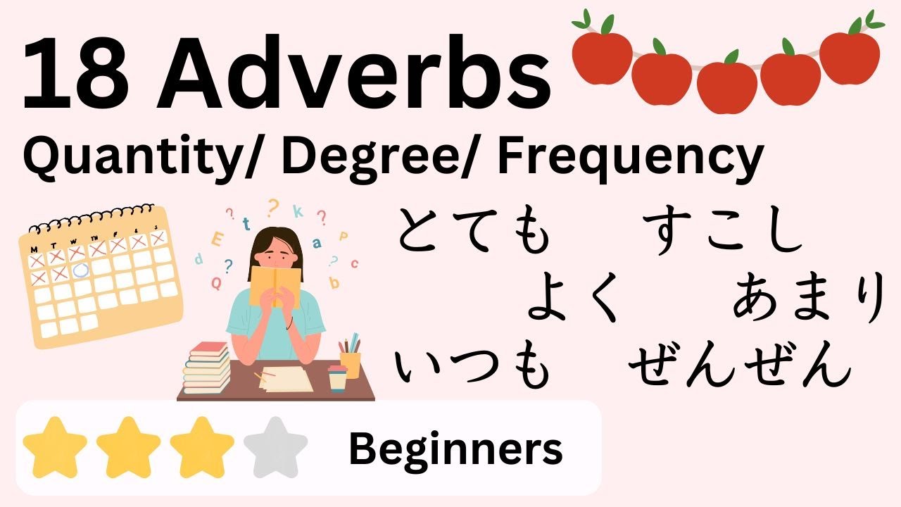Master Japanese Adverbs for Verbs and Adjectives (Degree/Frequency/Quantity)