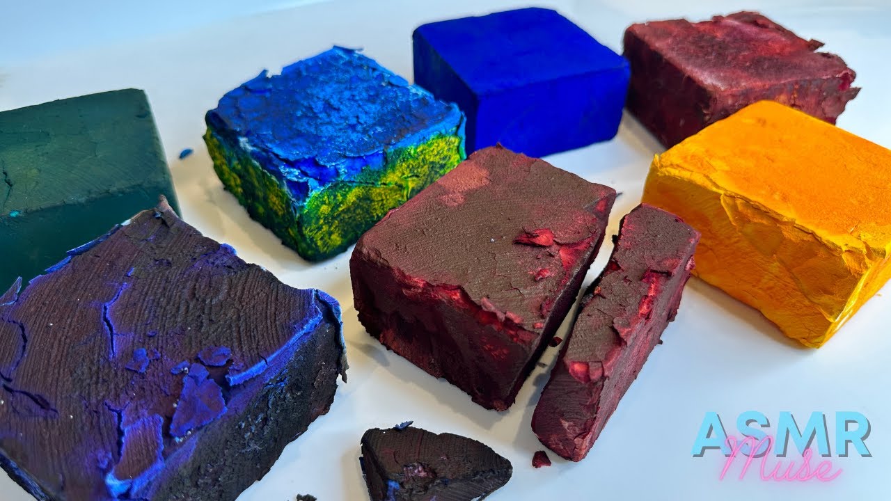 Crispy block 🦚 Strength Shop 💙 Dyed Gym Chalk ❤️ ASMR ✨ Sleep Aid 💛