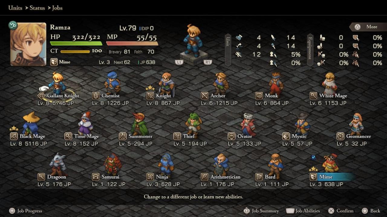 Unlocked All Jobs for Ramza Pt.26/26 | Final Fantasy Tactics TIC PS5