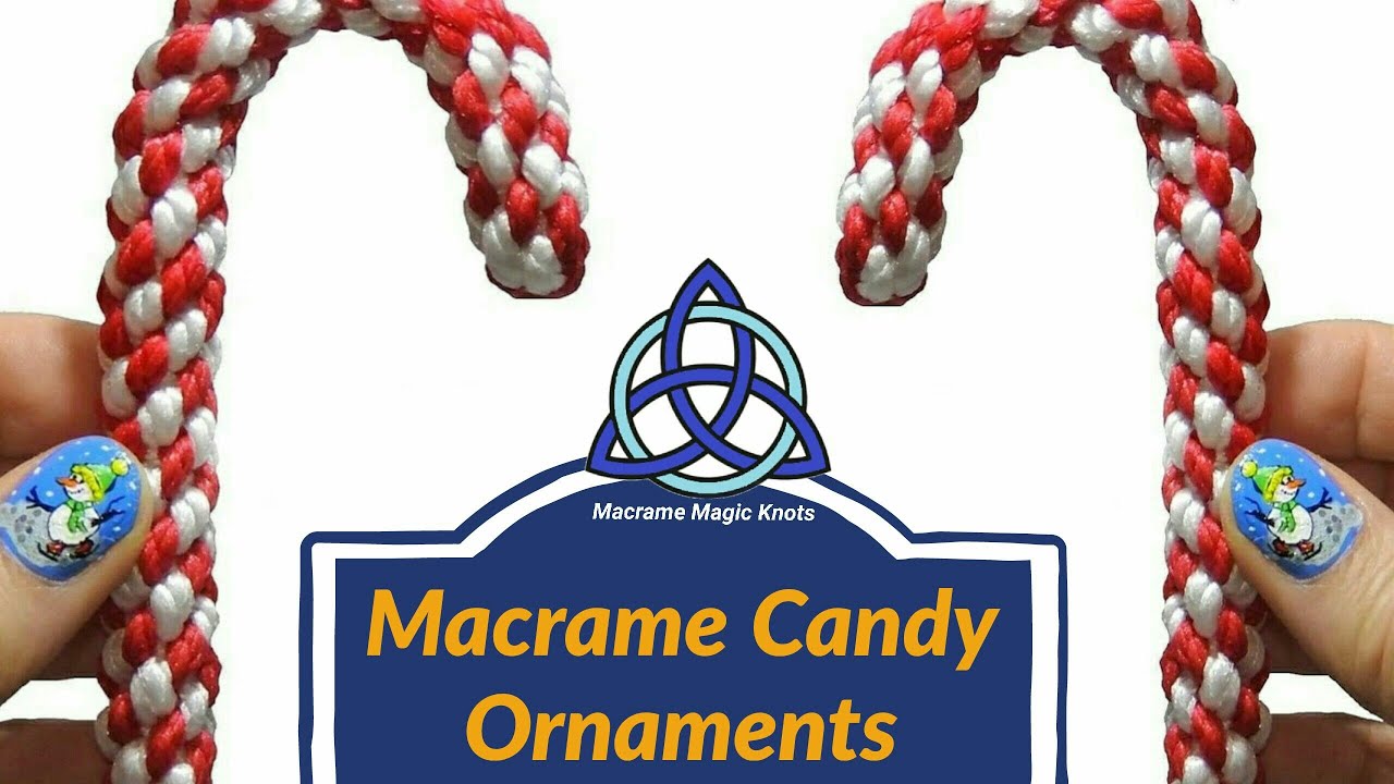 Macrame Christmas Candy Cane Ornaments ♥ DIY ♥