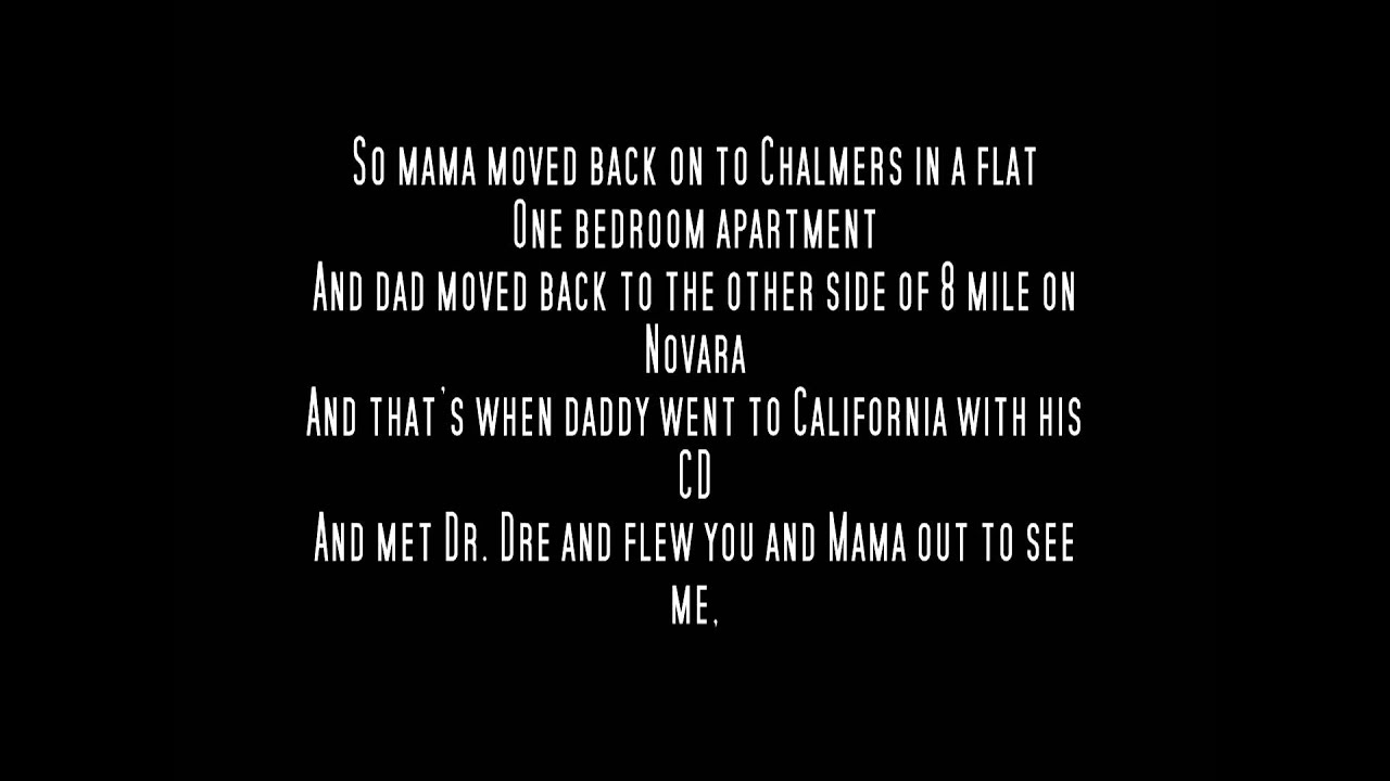Eminem - Mockingbird Acapella With Lyrics