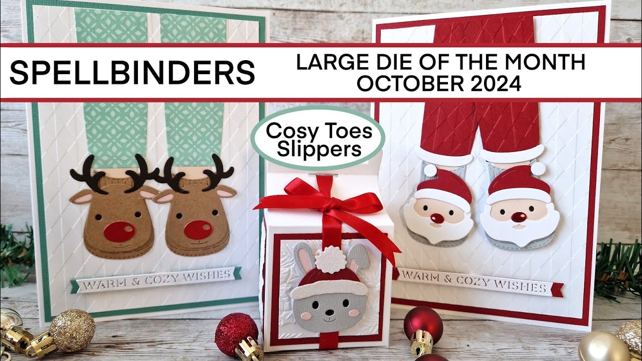 SPELLBINDERS LARGE DIE OF THE MONTH - OCT '24 COSY TOES SLIPPERS
