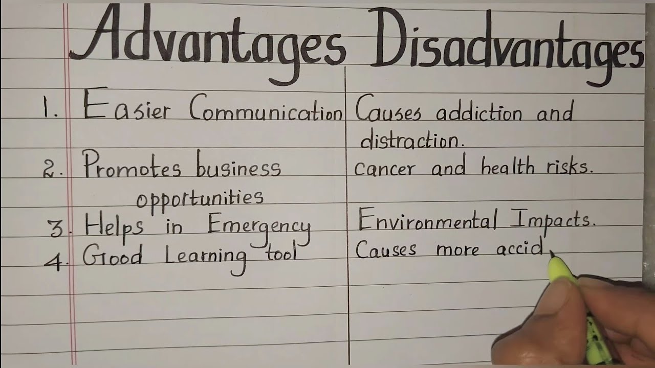 Mobile Phone-Advantages and Disadvantages Essay in English/Essay writing/Neat and clean Handwriting