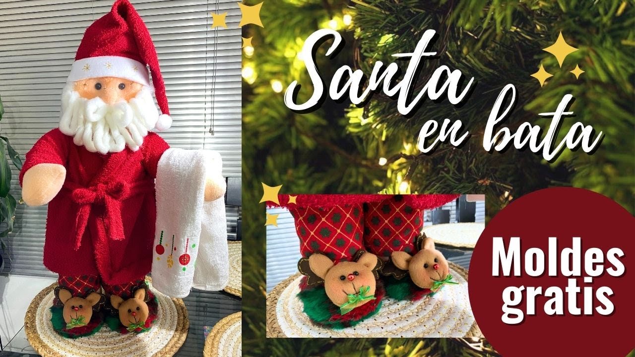 Santa en bata de baño | TUTORIAL | MOLDES GRATIS!