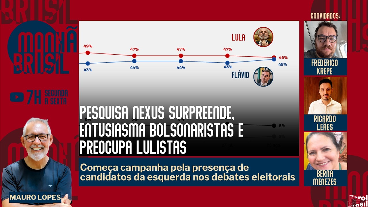 Pesquisa Nexus surpreende e preocupa QG de Lula | Come&ccedil;a campanha pela esquerda nos debates |4.8