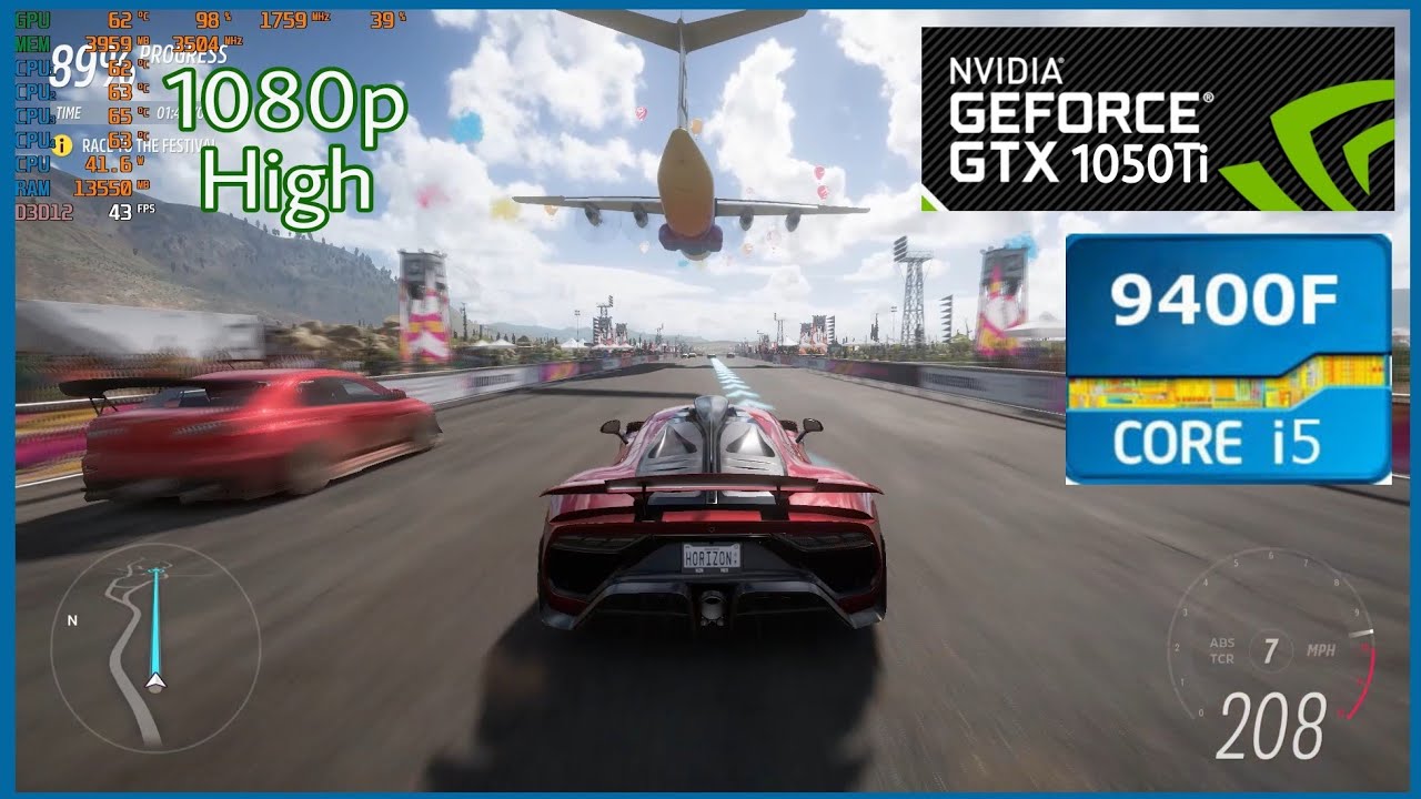 Forza Horizon 5 | GTX 1050 Ti | 4 GB Vram | i5-9400f (1080p High)