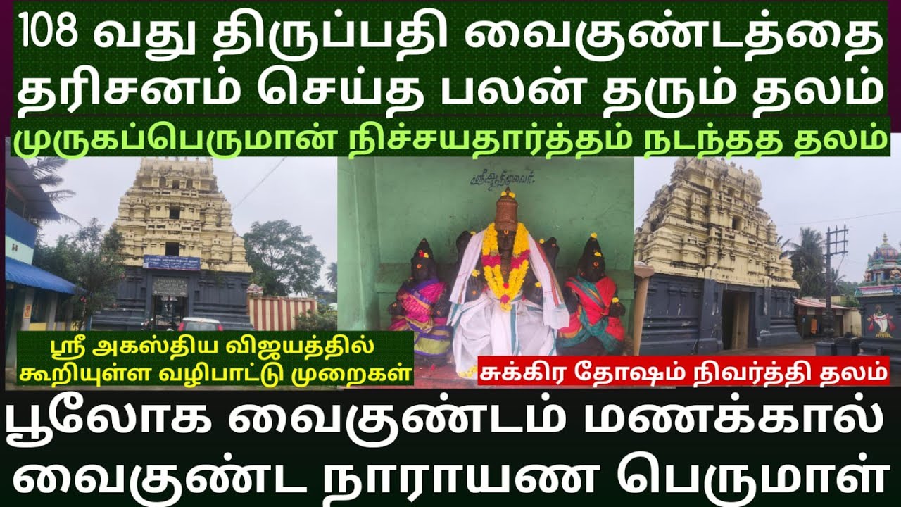 சுக்கிர தோஷம் நீக்கும் மணக்கால் அய்யம்பேட்டை வைகுண்ட நாராயண பெருமாள் கோயில் | பூலோக வைகுண்டம் 