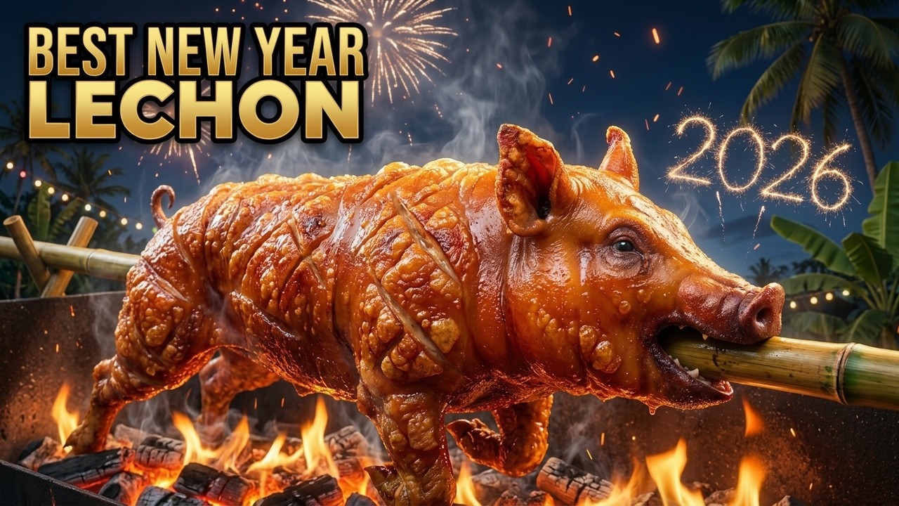 Ultimate New Year Lechon - Roast Pig on a spit