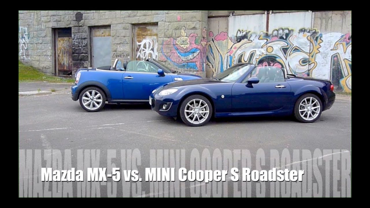 Mazda MX-5 Miata versus MINI Cooper S Roadster – (ENG) – Test Drive, Review, Comparison