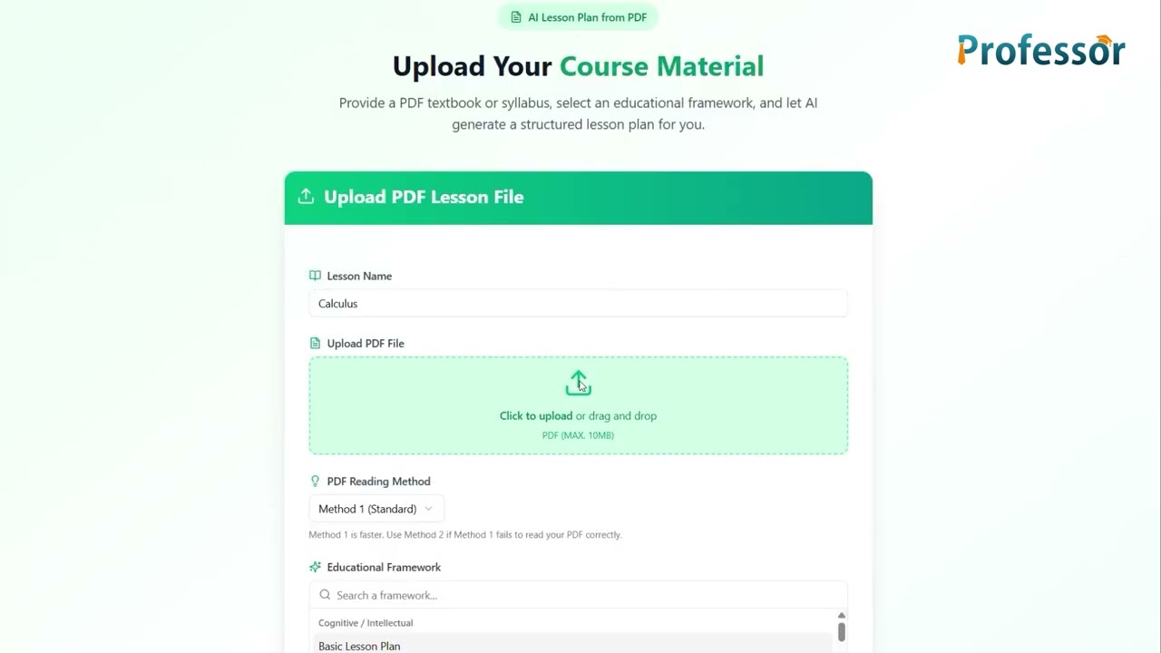 Create AI-Powered Lesson Plans in Minutes | Ultimate Guide to the Lesson Planner Tool | Professor AI